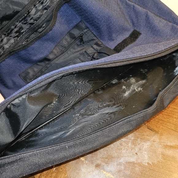 Vintage Mudd Blue Messenger Bag Laptop School Tote Y2k College Carrier 18x7x13 - Picture 2 of 11